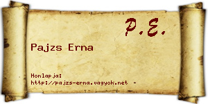 Pajzs Erna névjegykártya